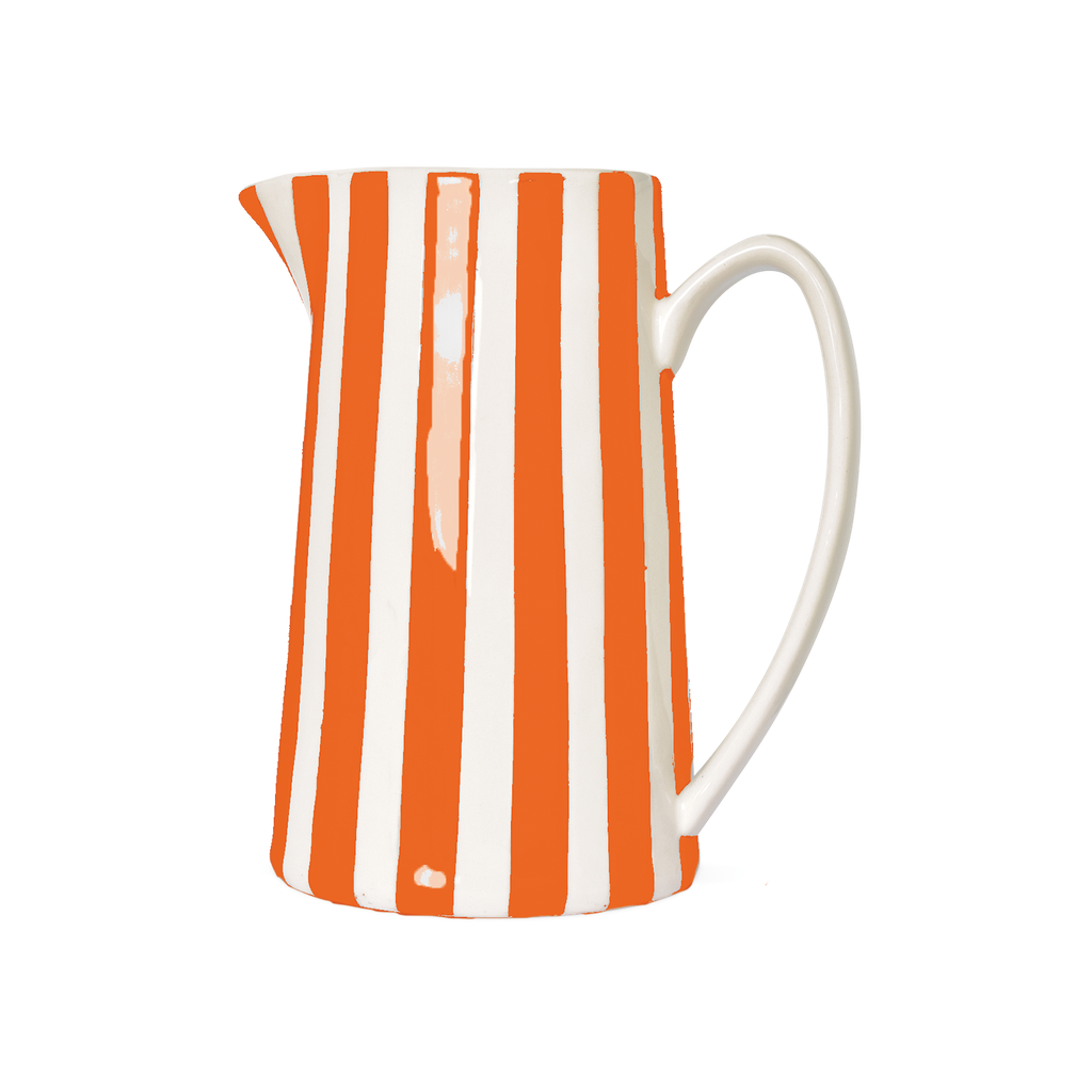 Pichet vintage orange rayé 1 litre Opjet paris