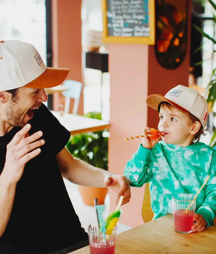 Casquette beige Hello Hossy adulte en coton bio style trucker - Les curieuses