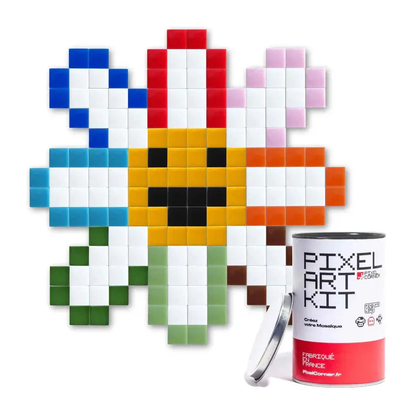 Pixel art floral Flower(s) – Décoration murale pop en mosaïque Pixel corner