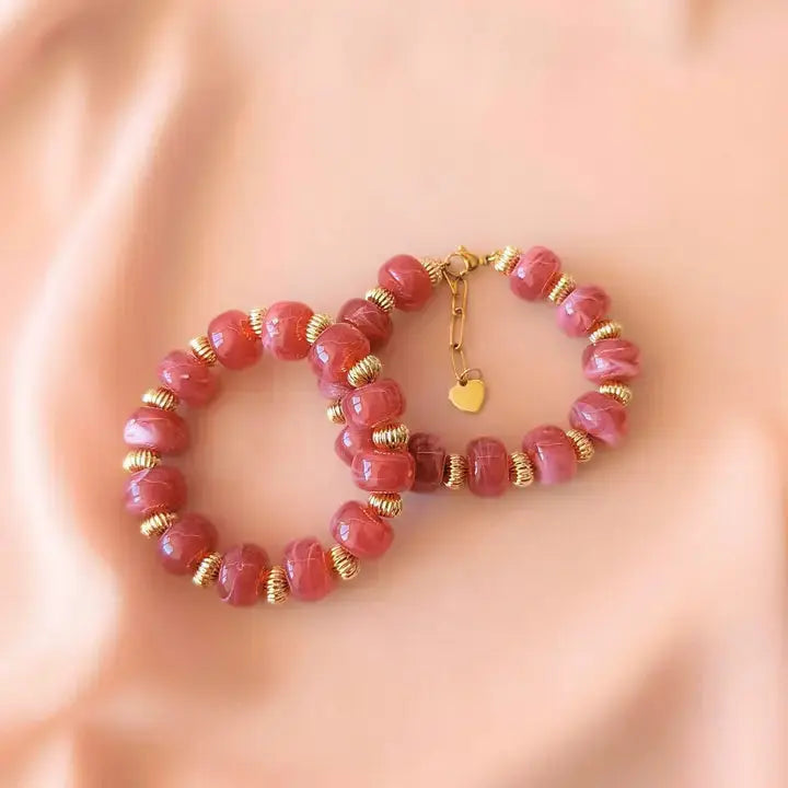 Bracelet perles marbrées GIGI – Bijou coloré fabriqué en France