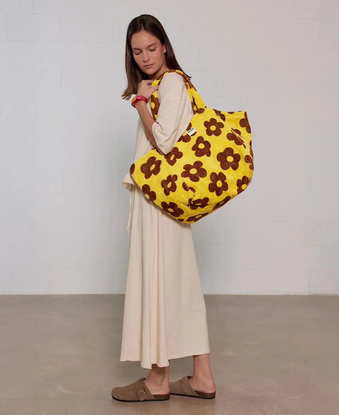 Grand tote bag coton bio Phi Phi spacieux et décontracté