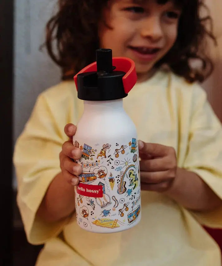 Gourde isotherme enfant 350ml avec paille et anse transport