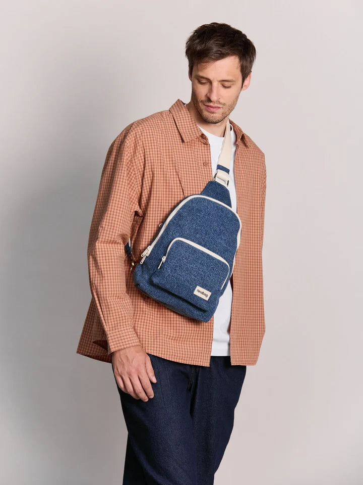 Sling bag Felix Denim gris foncé – coton bio Hindbag Hindbag