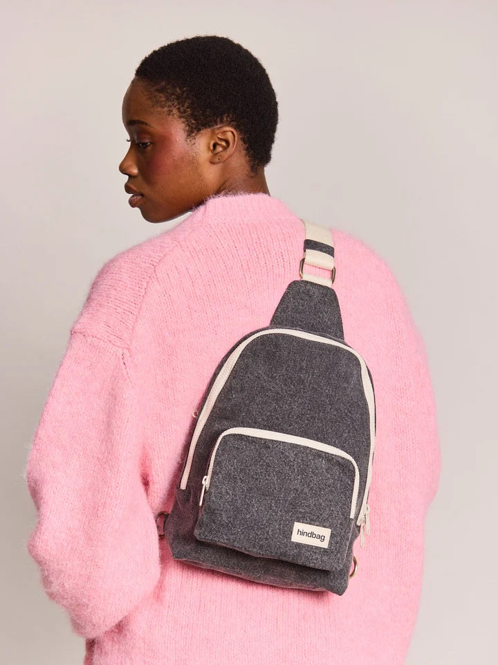 Sling bag Felix Denim gris foncé – coton bio Hindbag Hindbag