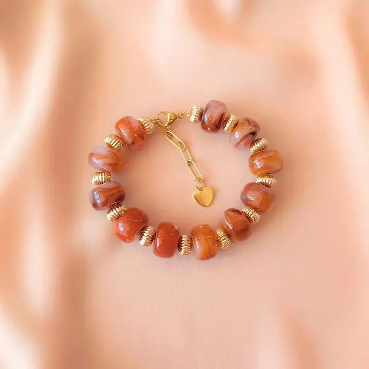 Bracelet perles marbrées GIGI – Bijou coloré fabriqué en France
