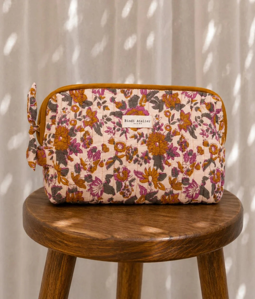 Trousse de toilette Bindi Atelier  femme Goa Sorbet – Coton matelassé Bindi atelier