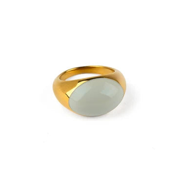 Bague Mon Trésor Beige – bijou doré en acier inoxydable Simone à Bordeaux simone à bordeaux