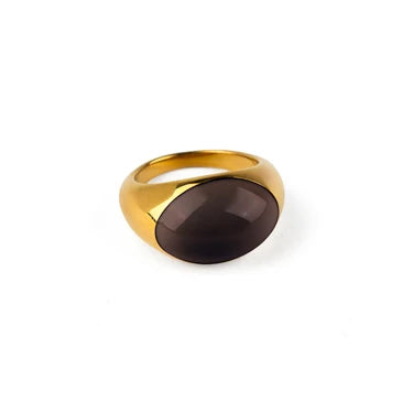 Bague Mon Trésor Beige – bijou doré en acier inoxydable Simone à Bordeaux simone à bordeaux