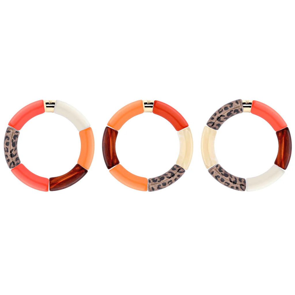 Bracelet Pipoca Maraca trio de bracelets orange Parabaya Parabaya