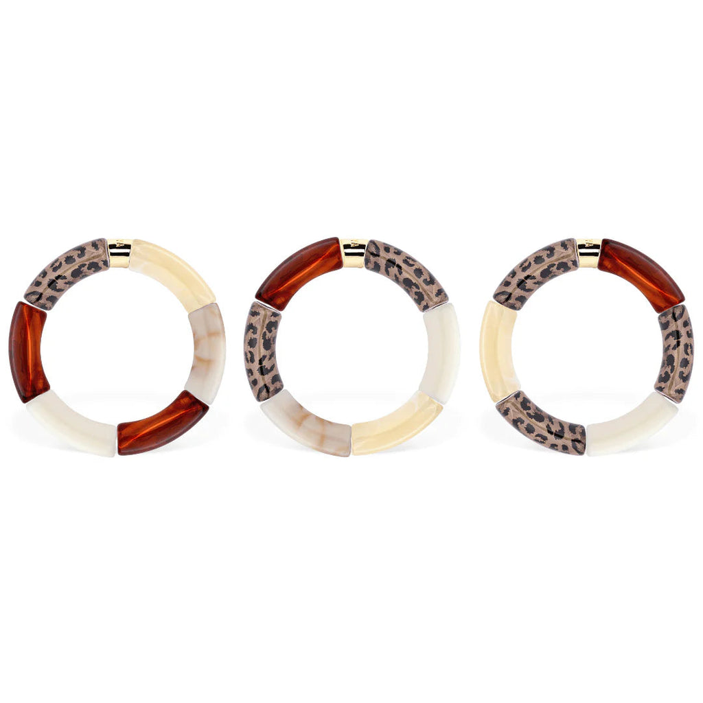 Trio Feli léopard bracelets colorés Parabaya Parabaya