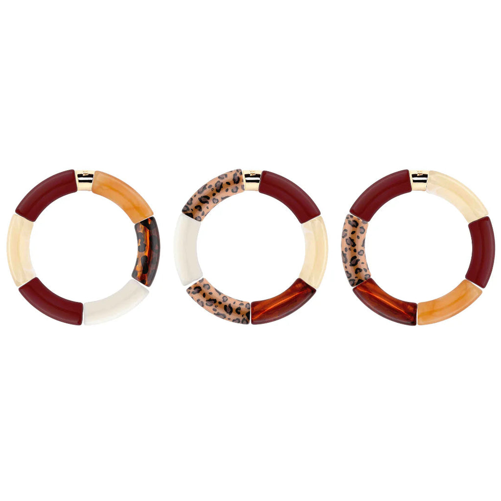 Bracelet Pipoca Pampa trio de bracelets léopard Parabaya Parabaya