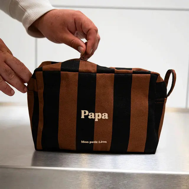 Trousse de toilette Papa en coton doublée imperméable Mon petit Léon