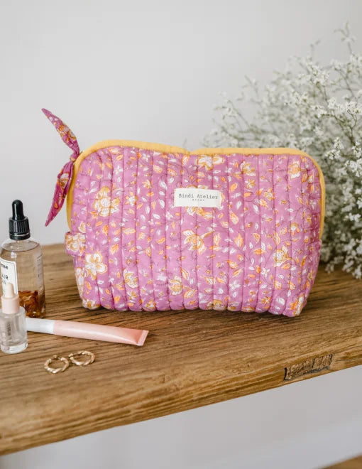 Trousse de toilette Folk Story Pink – Bindi atelier Bindi atelier