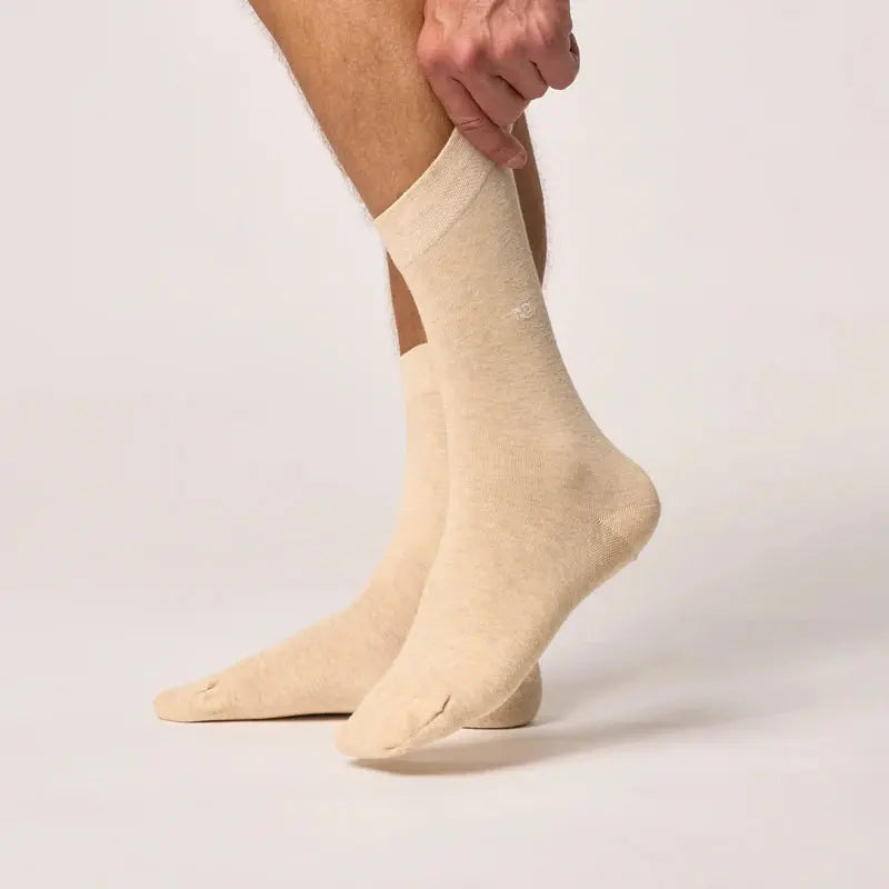 Chaussettes unies coton BILLYBELT mi-mollet beige Billybelt