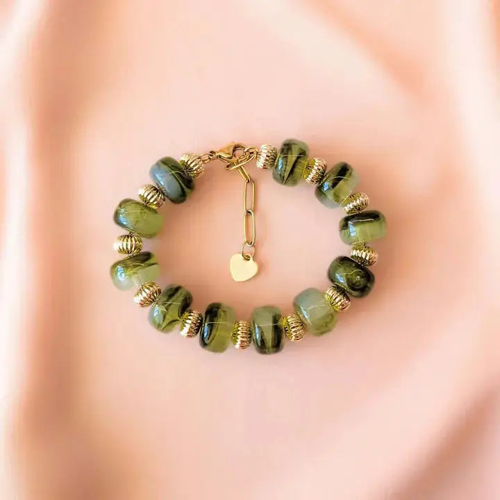 Bracelet perles marbrées GIGI – Bijou coloré fabriqué en France