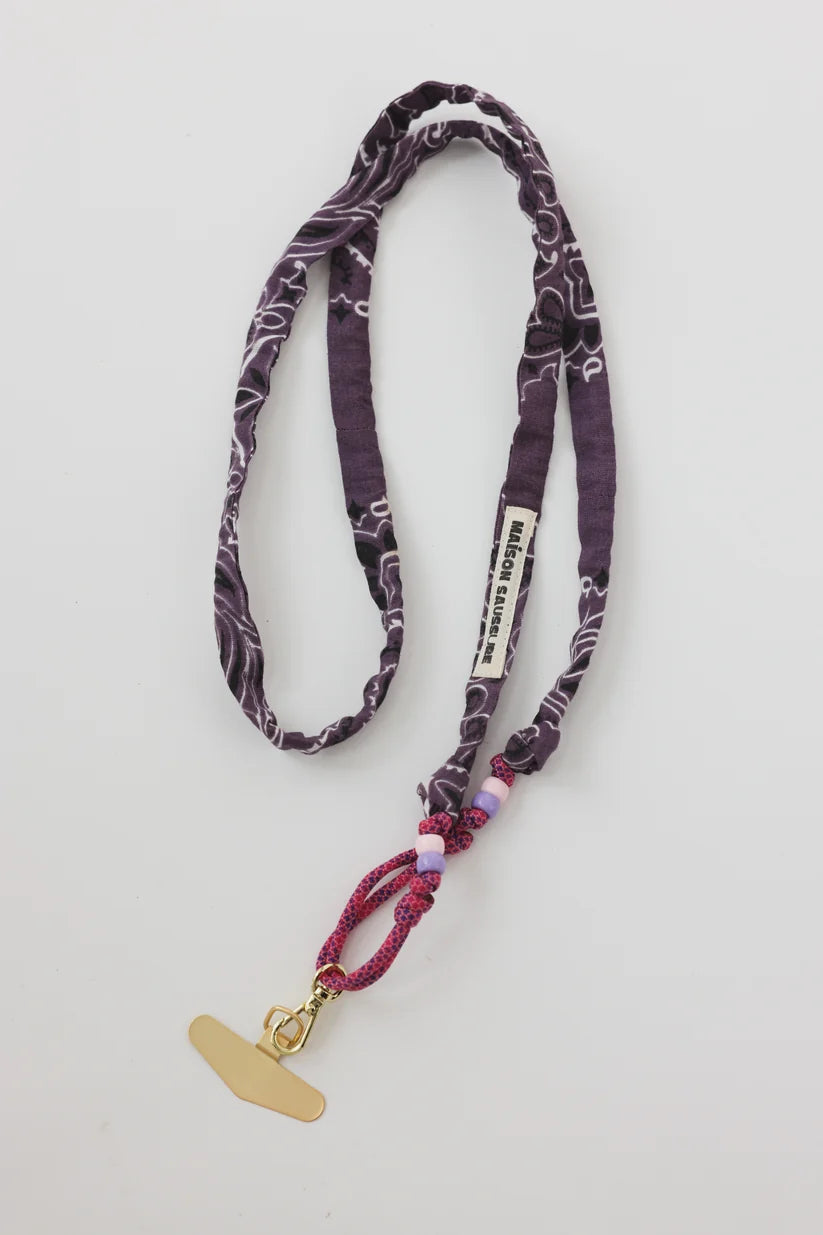 Porte téléphone bandana en coton – Made in France Maison Saussure Maison saussure