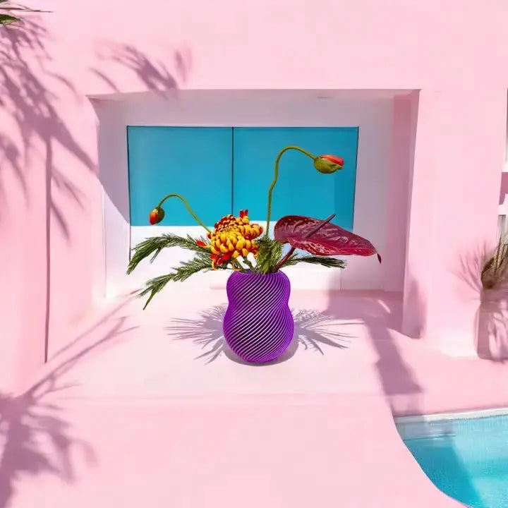 Vase imprimé 3D design écologique et coloré